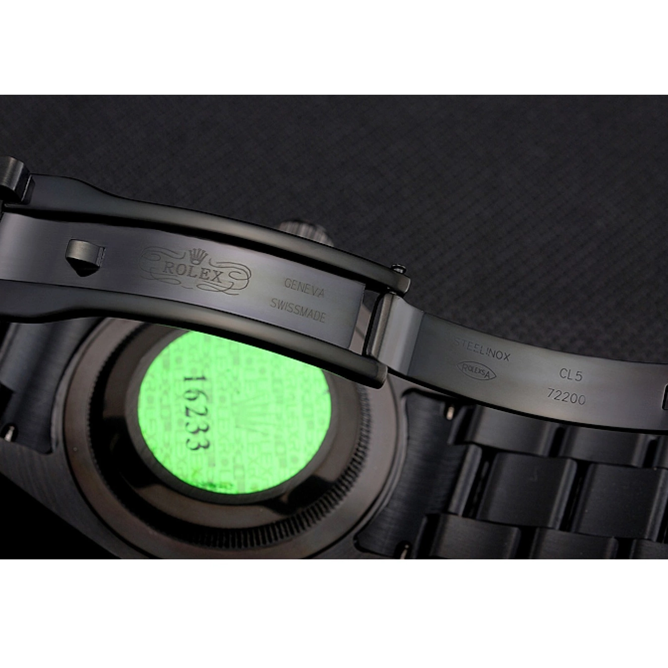 Aaa replica watch Ionized Case Bracelet Bamford And Rolex Submariner Roman Numerals Black Black Dial 0707